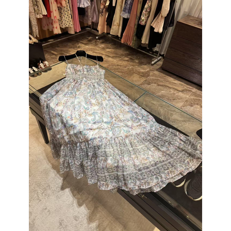 WW2025新款女士时尚夏季白色碎花连衣裙W201151