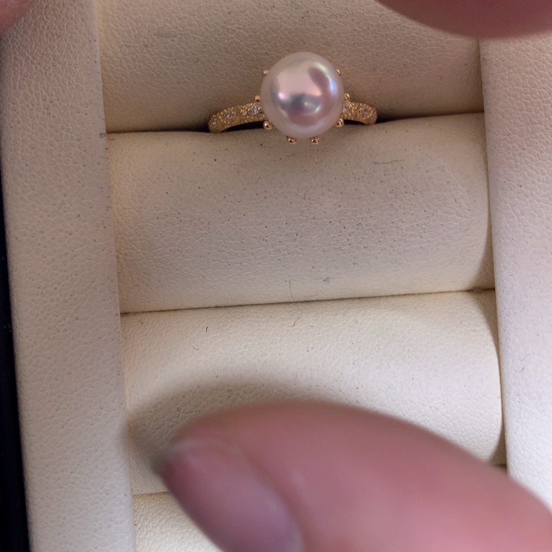 海水珍珠戒指银S925镶嵌