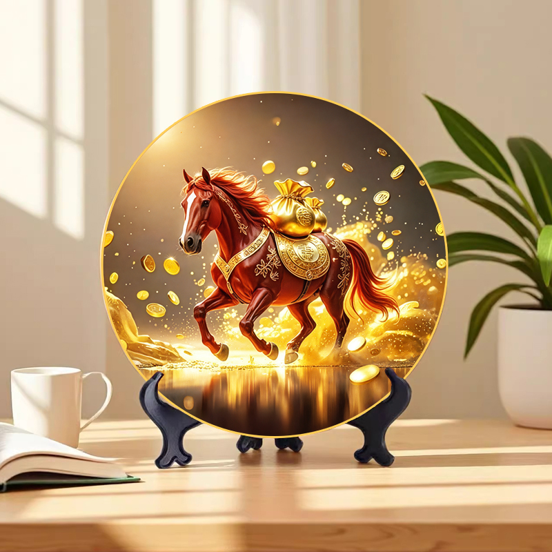 【粉丝浮力】摆台马到成功摆台福字装饰画年年有余玄新中式茶室J5