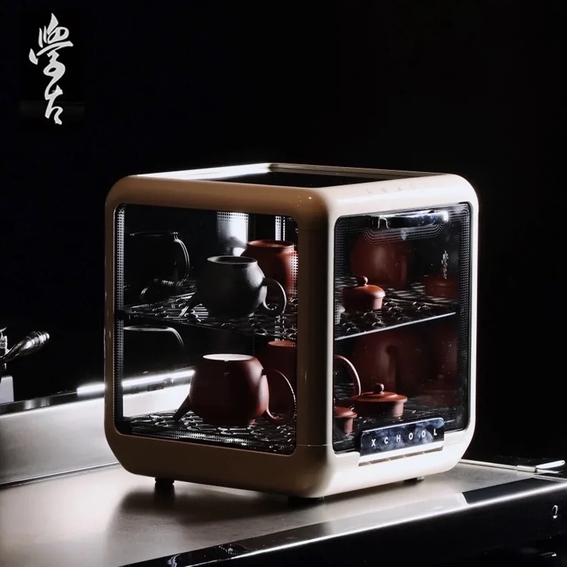 学古 悟烯·茶人石墨烯养护柜台式茶具紫砂壶消毒柜全透明醒茶柜