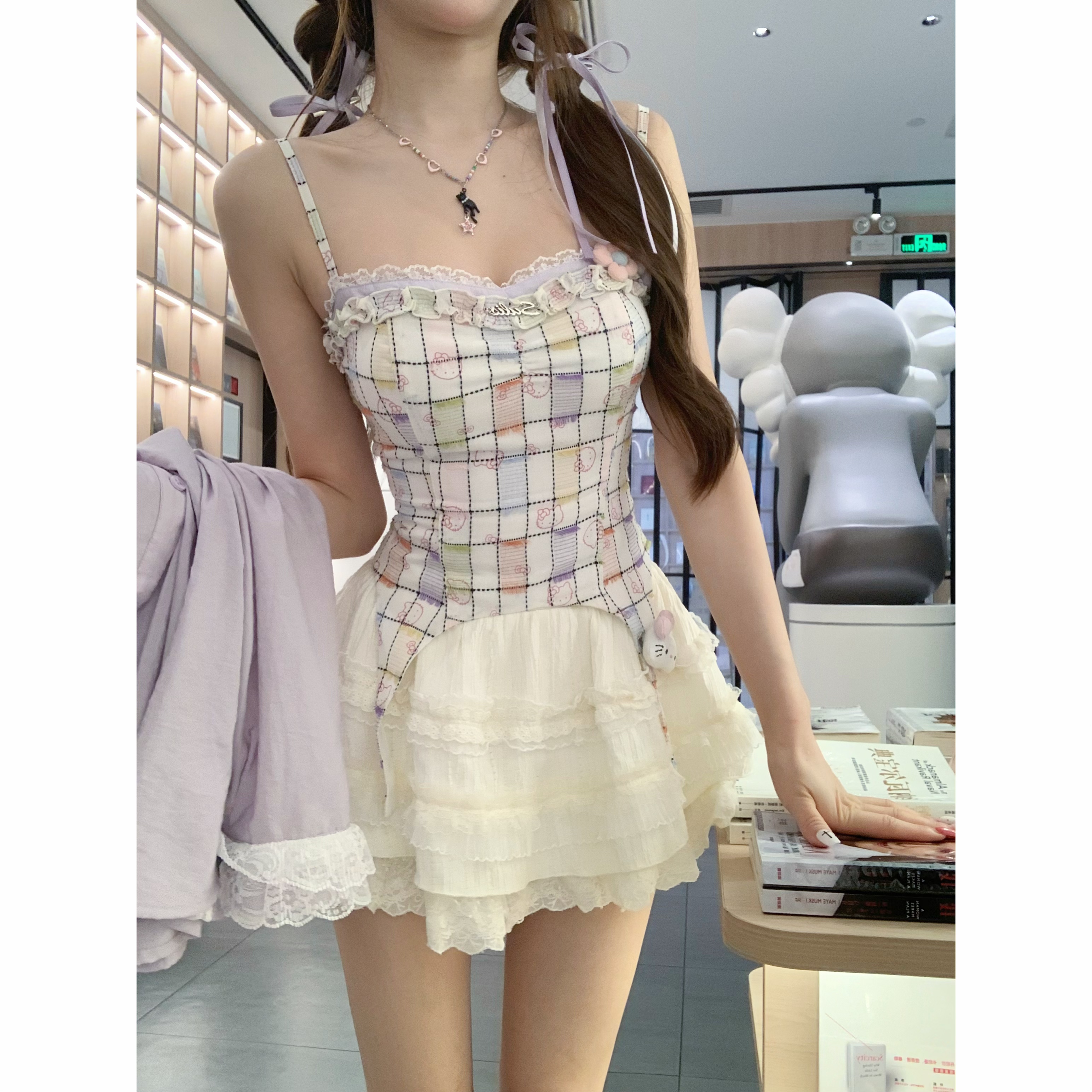 瑞茜·威瑟斯 KT漫画少女 早秋少女风小众设计显瘦半裙 R8299-2Y