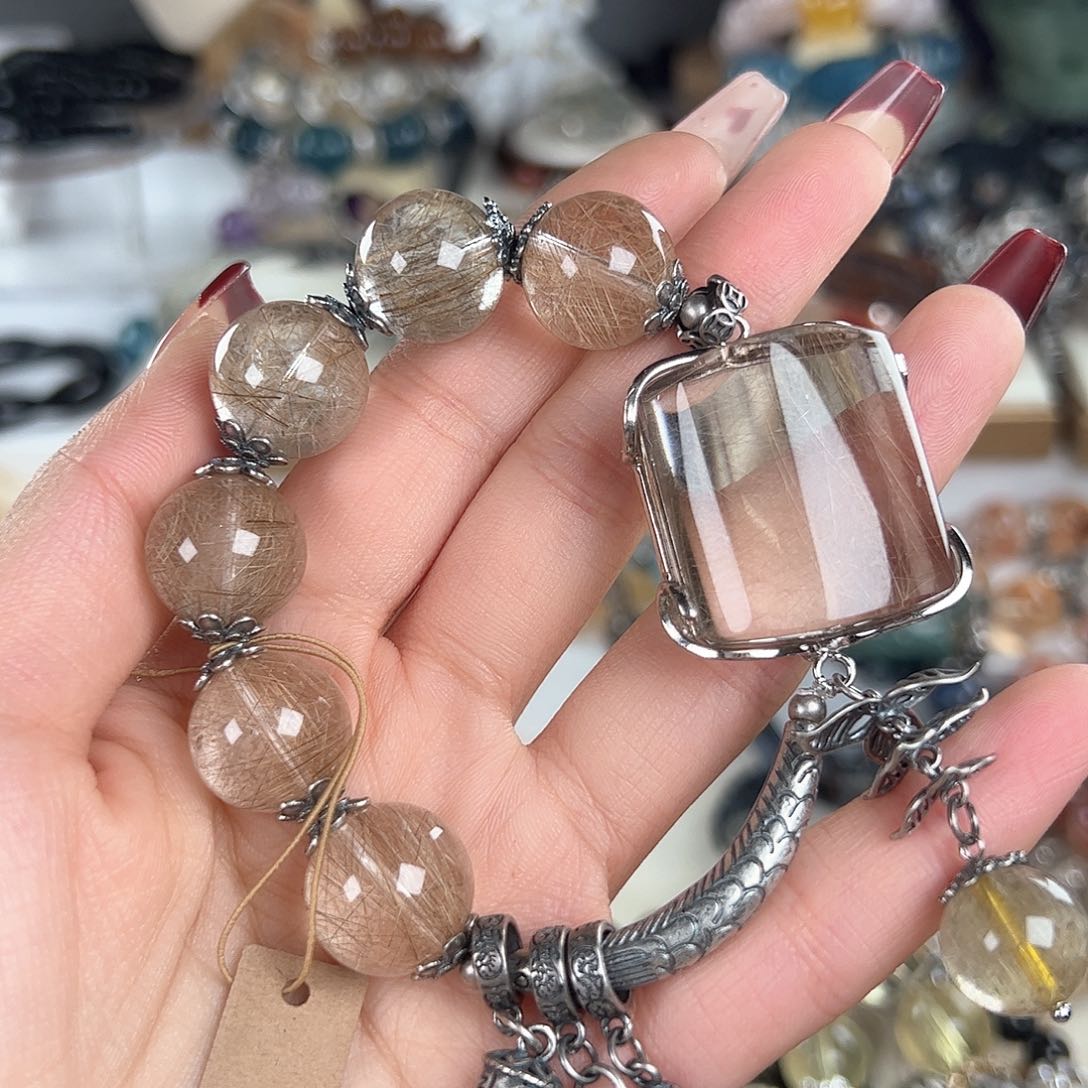 水晶手链未镶嵌A****a天然水晶银发手链