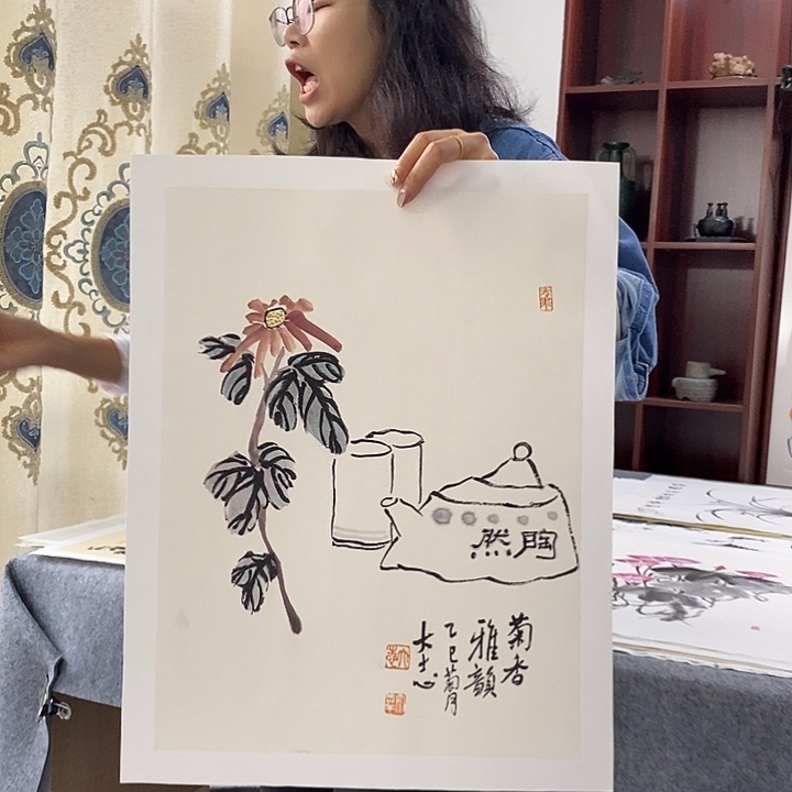 国画纯手绘国画写意作品34*46