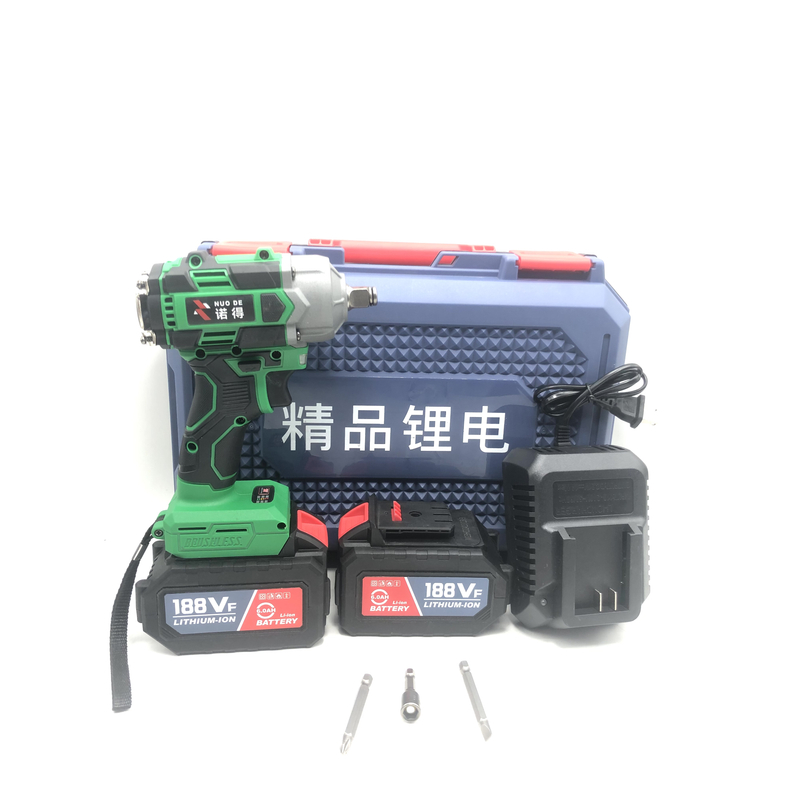 【专属】诺得绿色 850扭【带工具箱】 敲击款 纯铜无刷电扳手 两电15