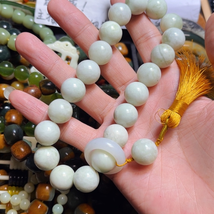 蛇纹石玉手链合金