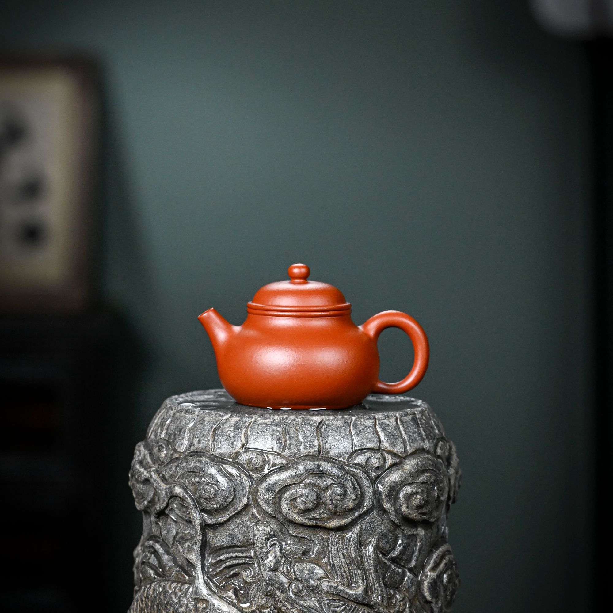 【朱泥·孟臣容天壶】老林出品宜兴原矿朱泥精工容天100cc