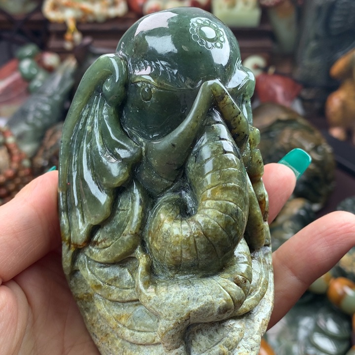 岫岩河磨玉（透闪石质玉）手把未镶嵌