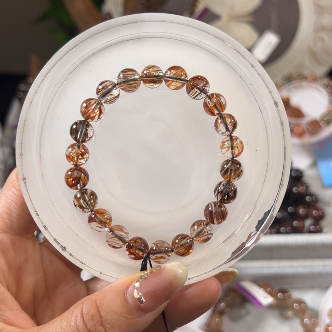 未镶嵌手链水晶黑金超七8m