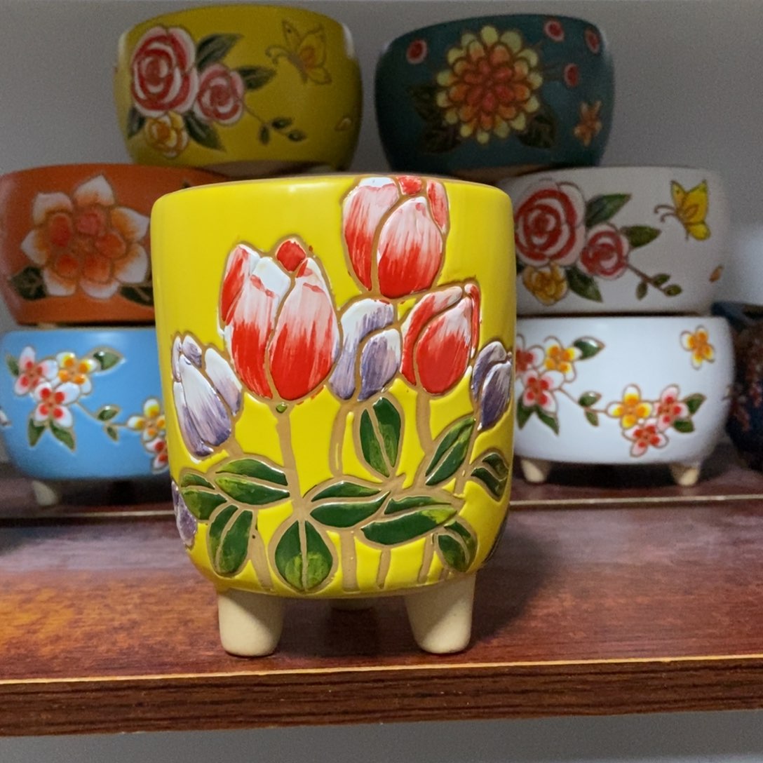 红陶韩式多肉植物花盆