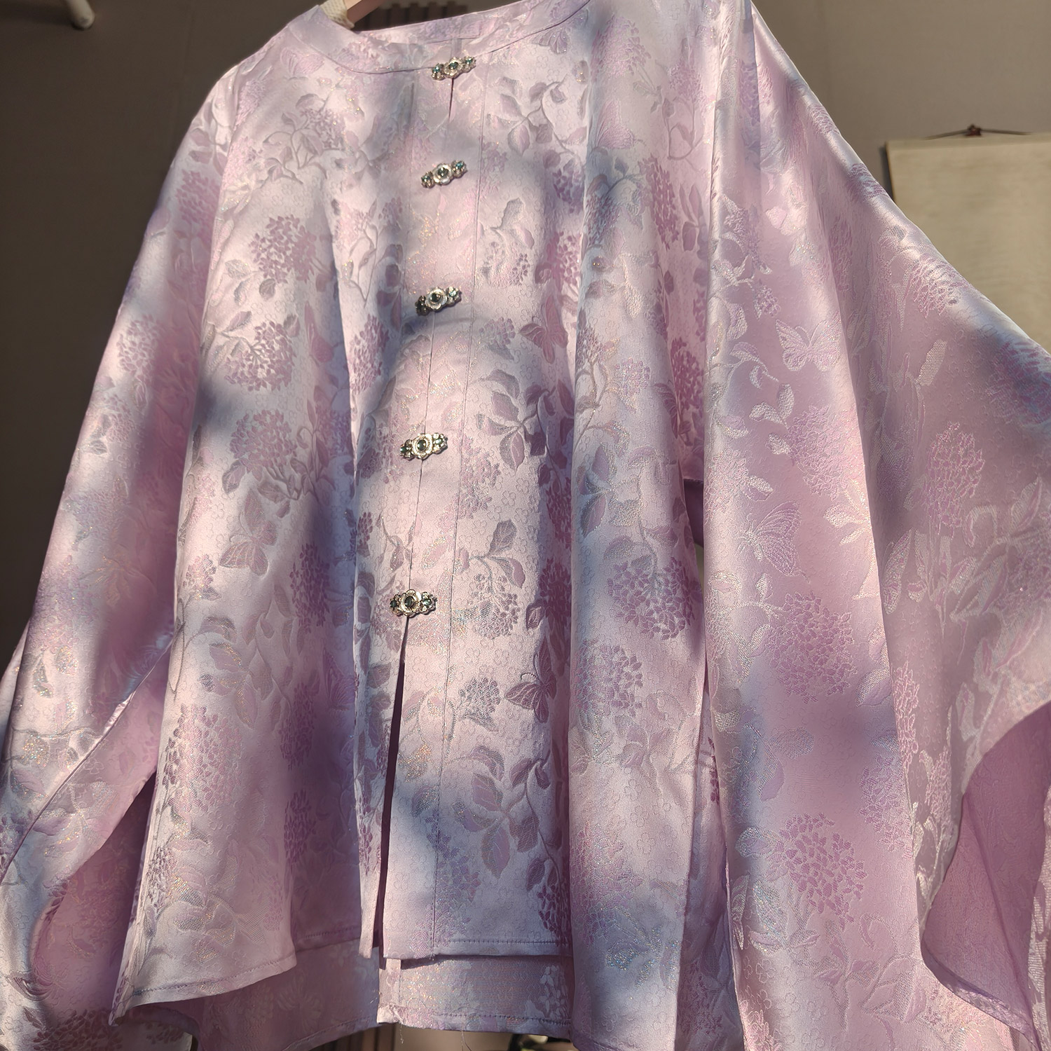 【螺钿正绢】薄款新中式防晒春夏季女外套古风印花斜襟日常唐装服装