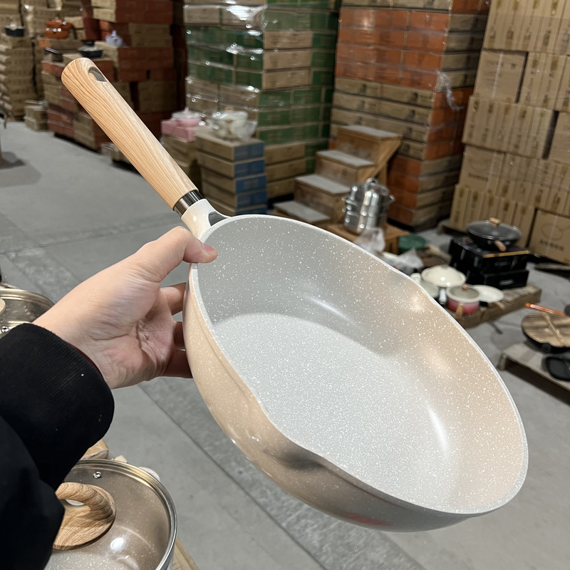 卡家佰利撤柜28cm煎锅无盖麦饭石平底煎锅家用加厚不挑灶具微瑕疵