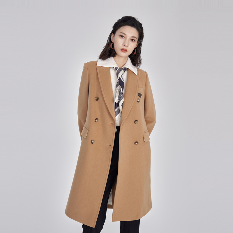 OBEG欧碧倩时尚双排扣秋冬女士大衣10444013