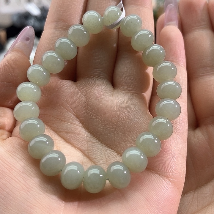 和田玉颈饰未镶嵌晴水算盘珠10m m