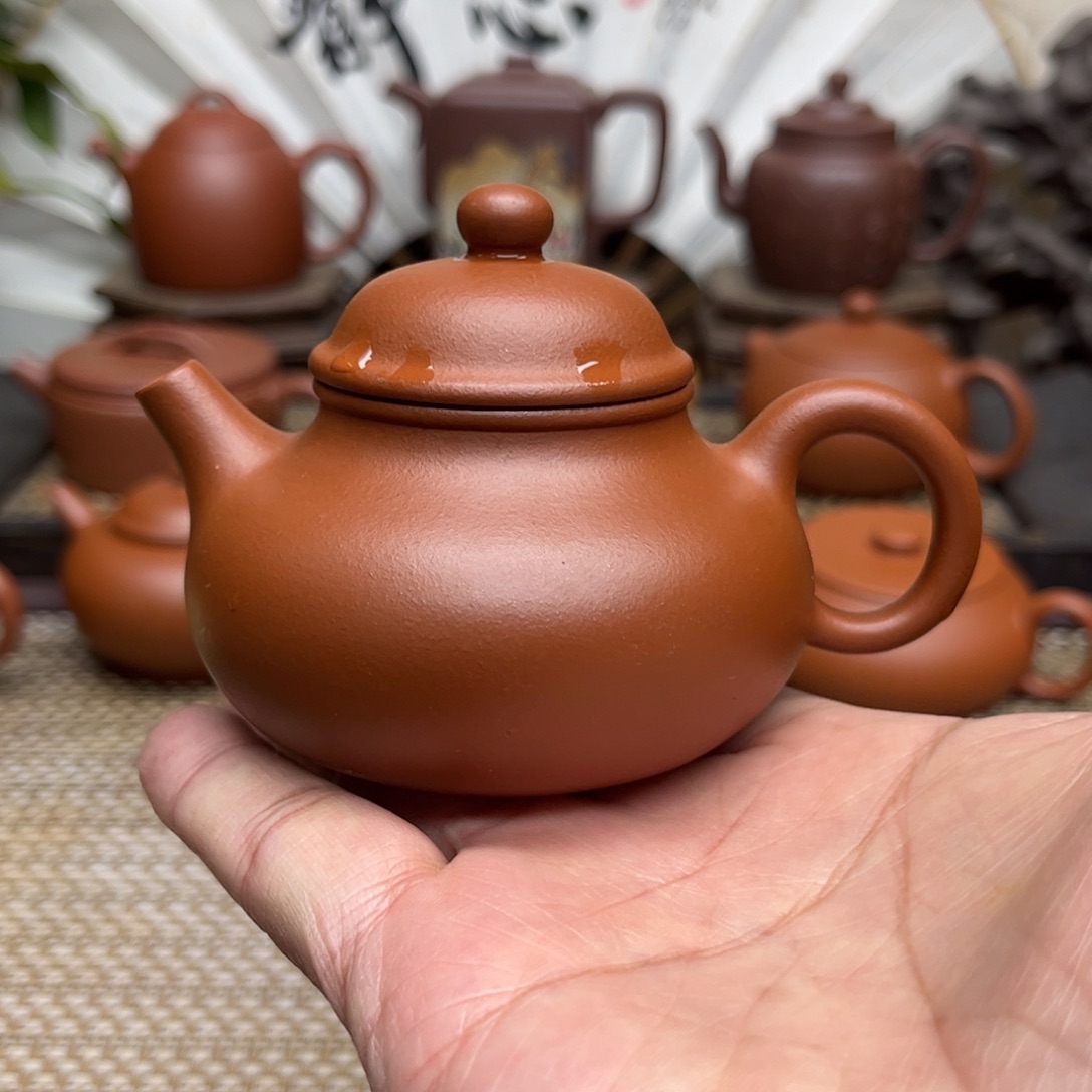 水***平茶壶紫砂黄龙山小煤窑朱泥半手工制作