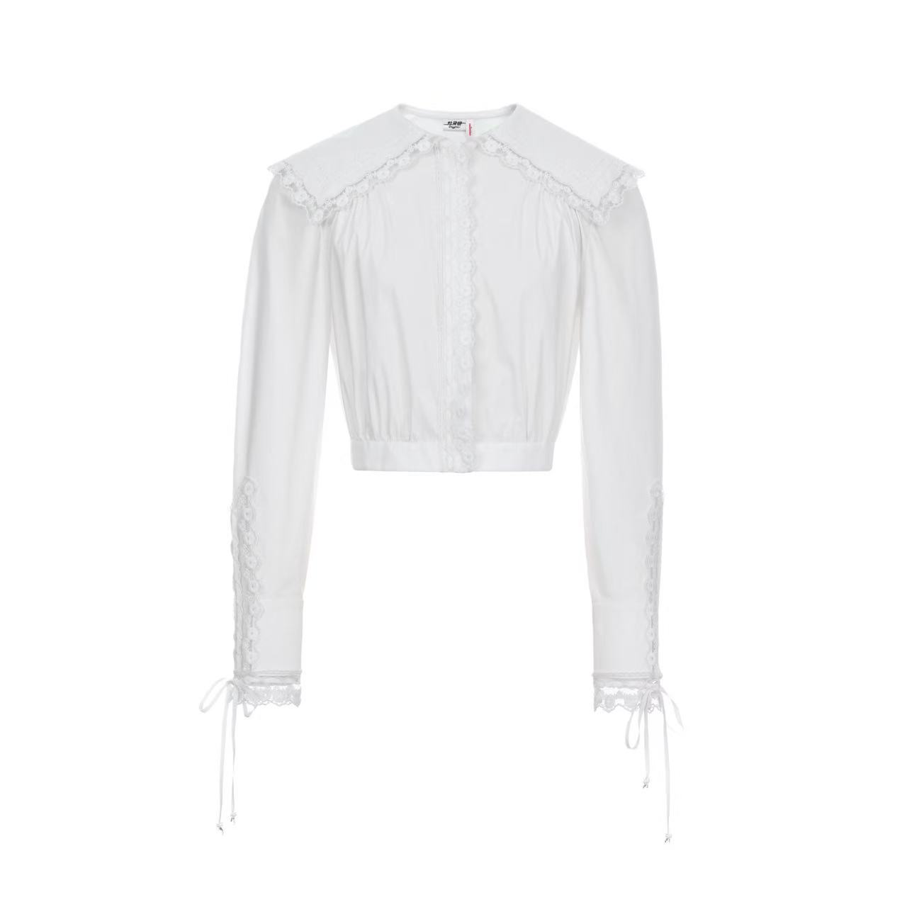 拉飞姆2026春 海军风绣花饰边上衣LF26C11SB219