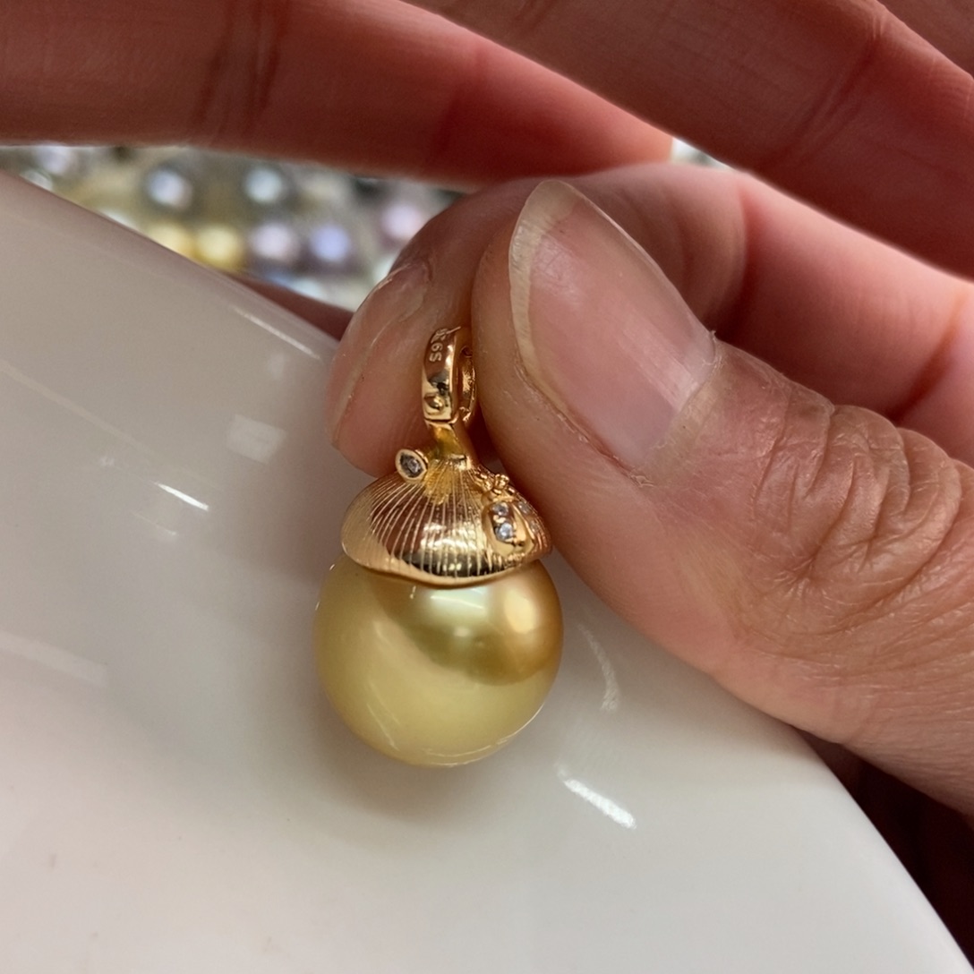 海水珍珠吊坠(不含链)银S925镶嵌
