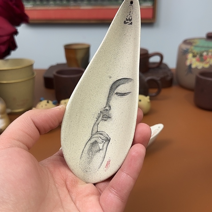 宜兴紫砂香插茶则