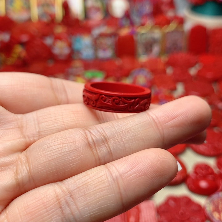 天然辰砂工艺品朱砂戒指