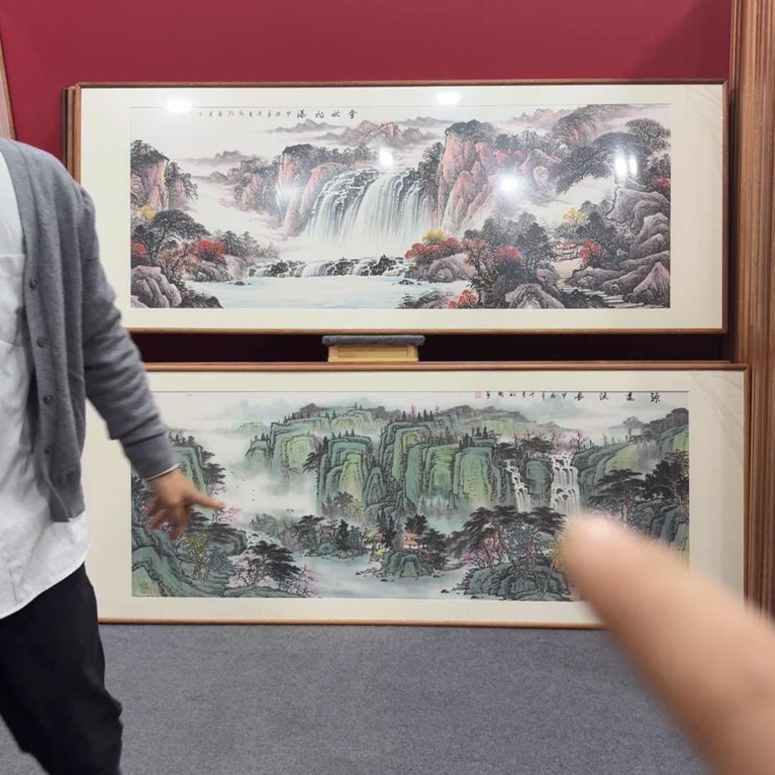 国画带框绘画210/80尺寸