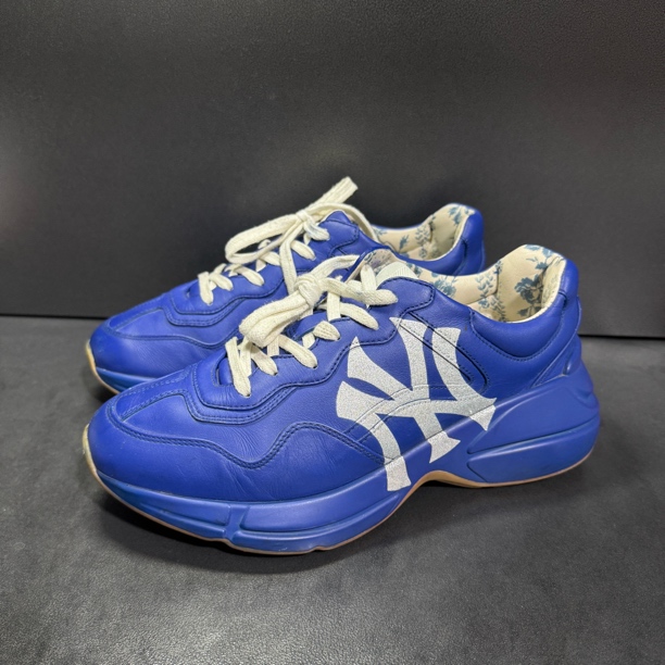 95新 GUCCI/古驰 39码/古驰 Yankees 95新老爹鞋蓝色