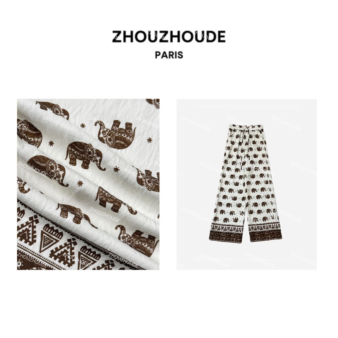 ZHOUZHOUDE【海屿小趣】定制皱感肌理凉感重工定位裁剪老钱直筒裤
