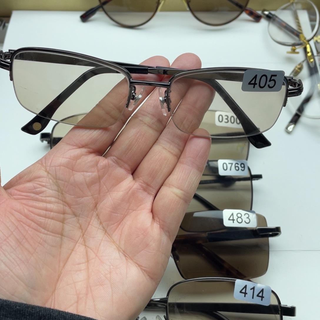 茶水晶半框眼镜 405