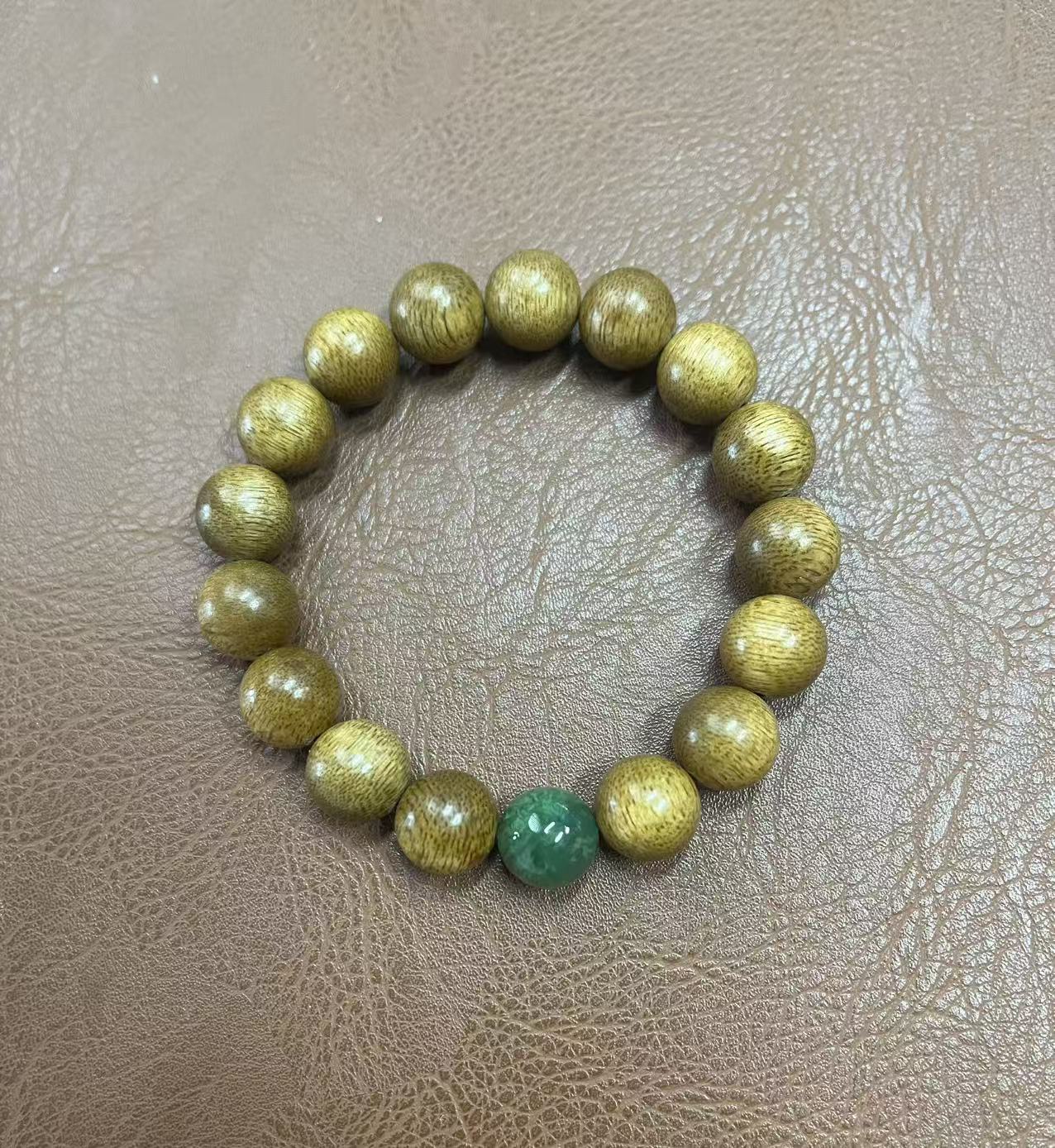 沉香【热科学研究院】香港黄奇玉化料12mm单圈设计款手串