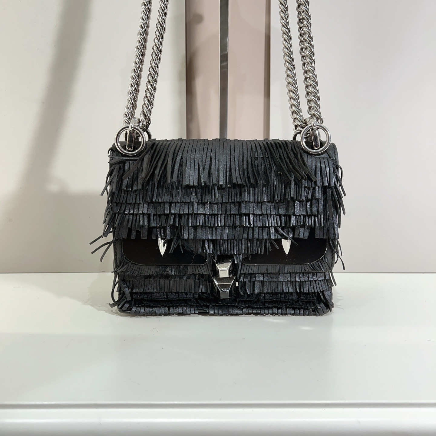 95新 FENDI/芬迪 芬迪fendi流苏小怪兽链条包a8324