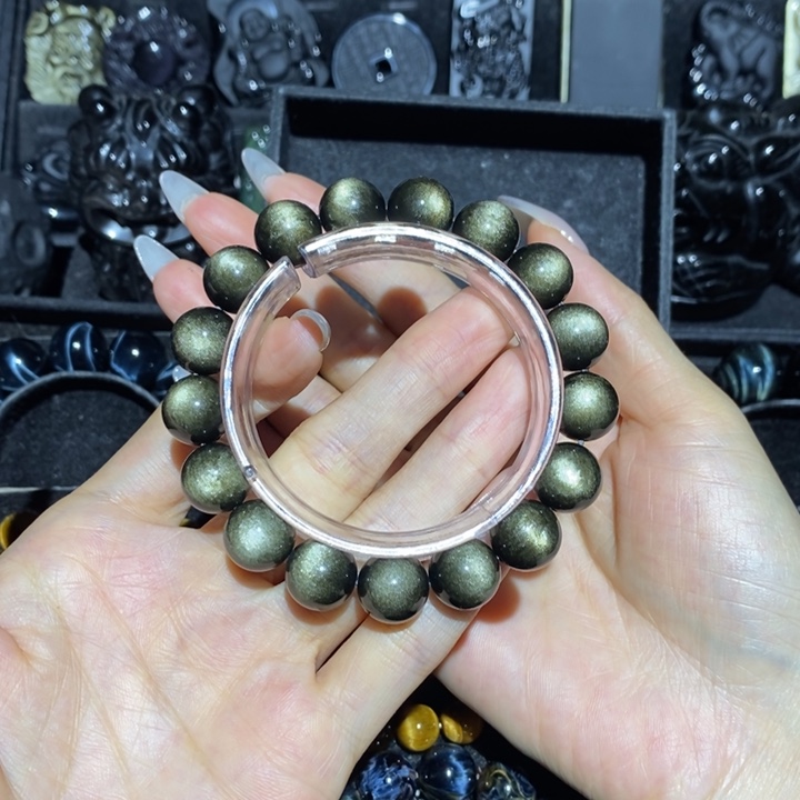 黑曜岩手链未镶嵌流****5