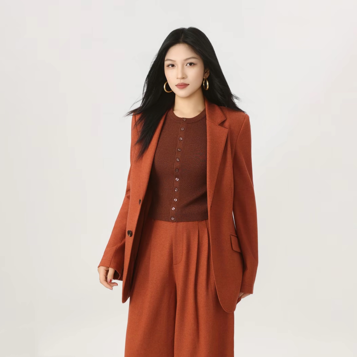 阿玛施【官方正品】新款绵羊毛时尚休闲气质修身通勤西装5400823