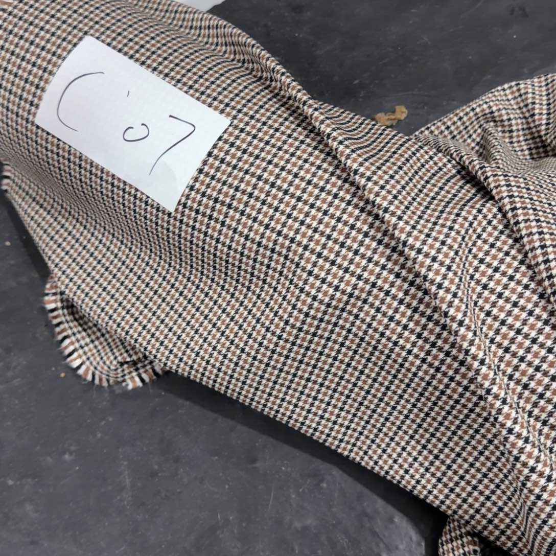 三米一份千鸟格裤料C07