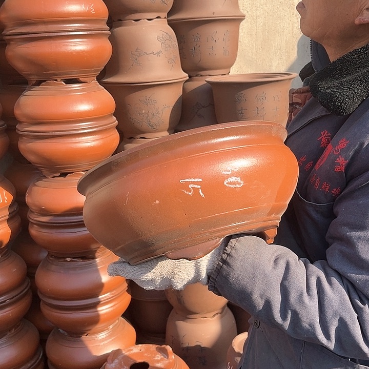 紫砂紫砂花盆也太