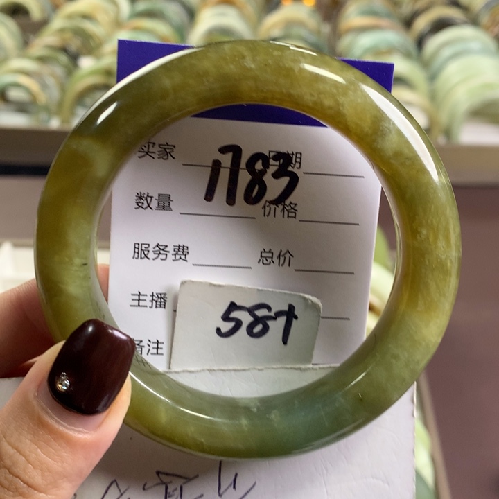 未镶嵌蛇纹石玉手镯1783