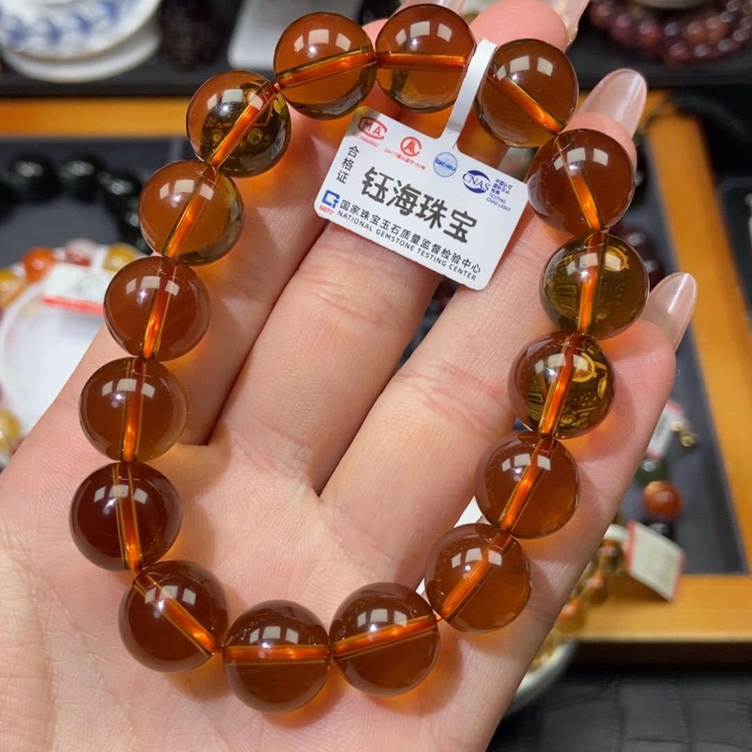 水晶黄水晶手串未镶嵌铄****O13mm