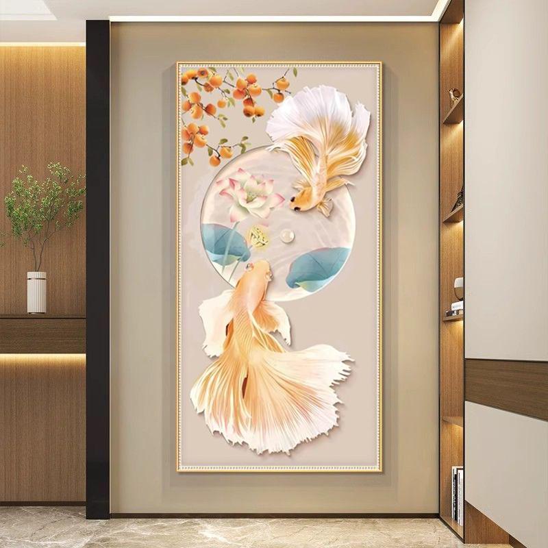 【美娜丽莎】客厅玄关画荷花双鱼图十字绣36色满绣无勾边喜庆吉祥