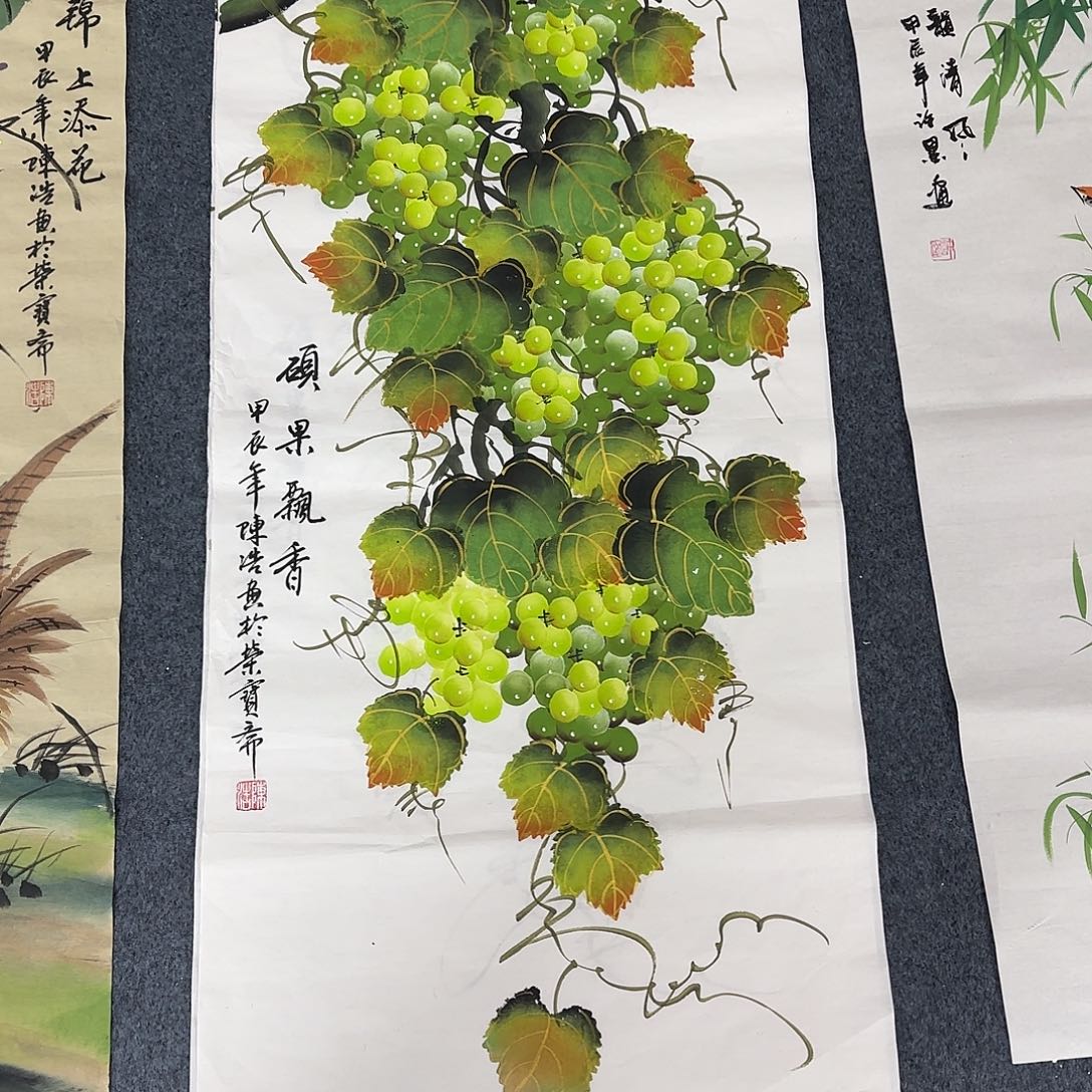 国画尺寸50X100手绘作品 