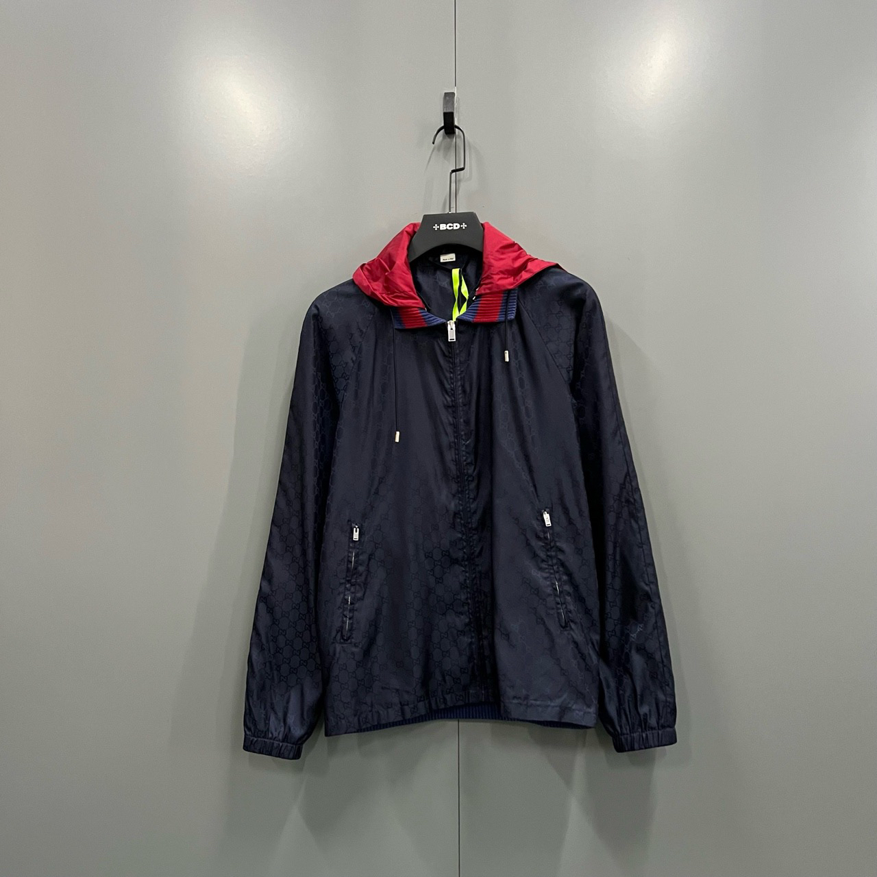 95新 GUCCI/古驰 (ll) 满印GG拼色连帽外套 48码