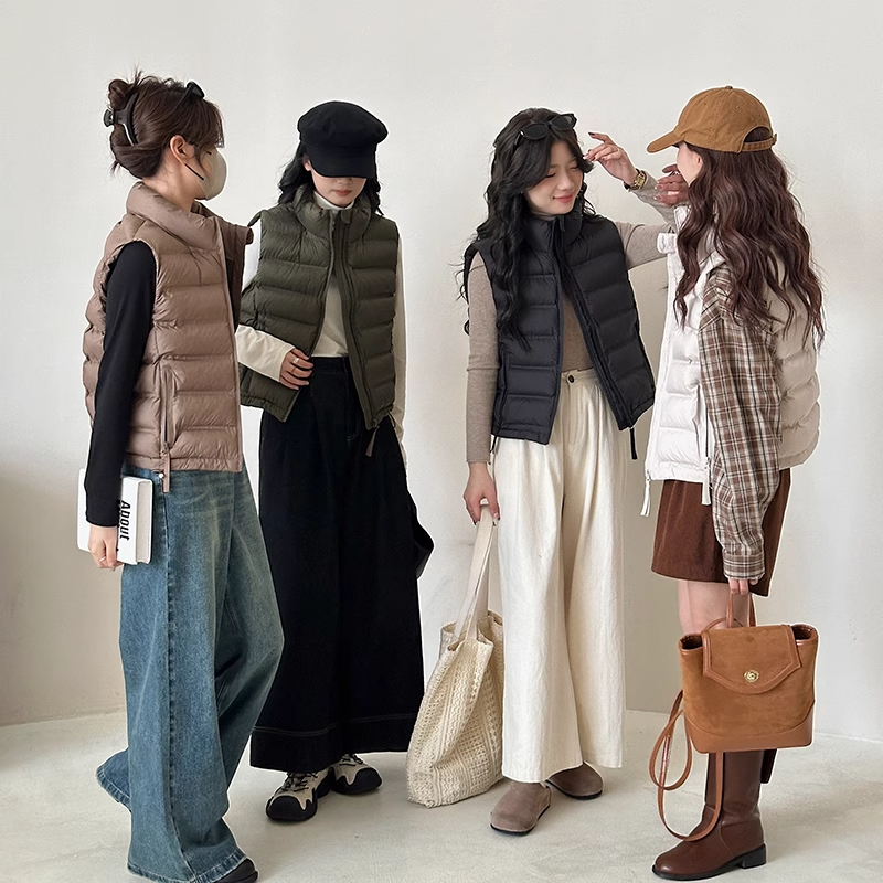 棉衣坎肩外套女潮冬季新款女短款棉马夹小个子立领棉马甲背心宽松