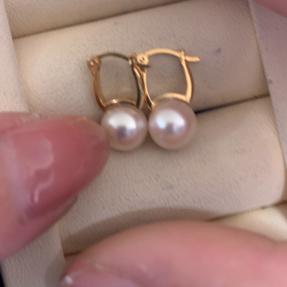 海水珍珠耳饰18K金镶嵌