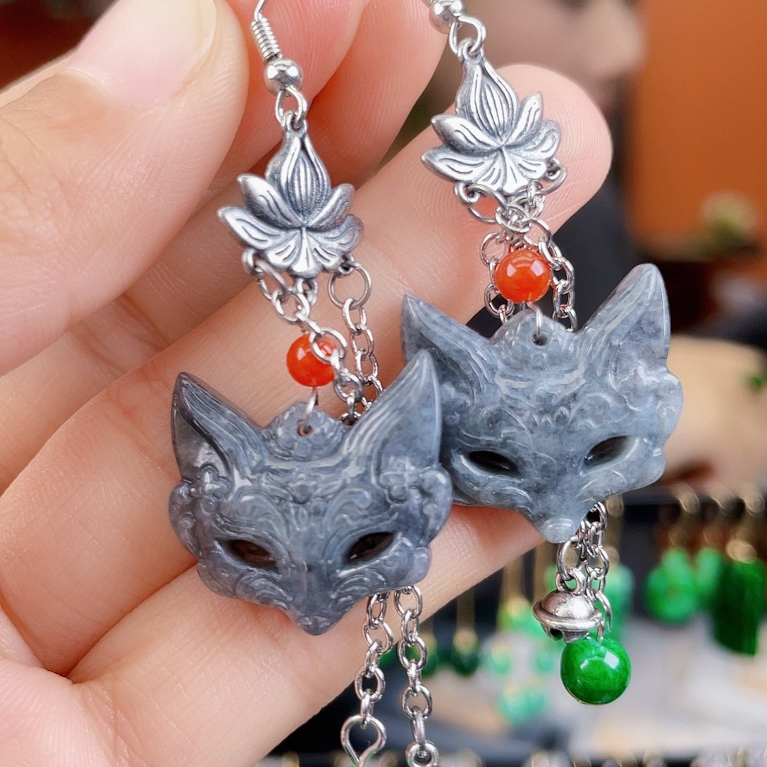 翡翠未镶嵌耳饰饰品