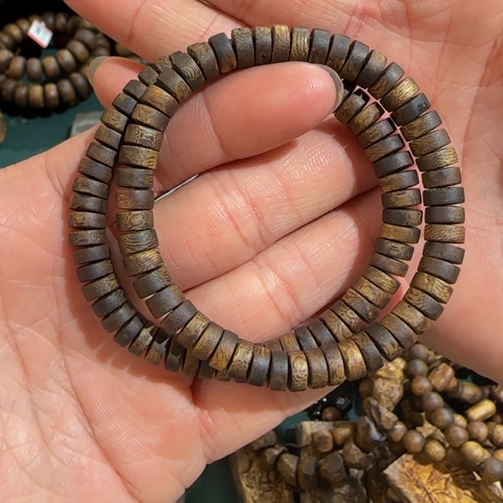 沉香手串张勺子片珠单圈0.7多样性发一