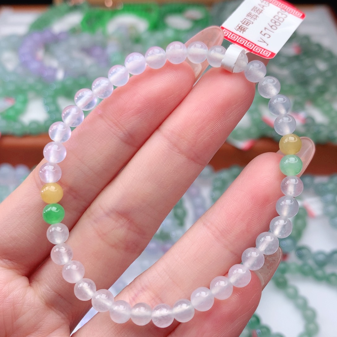 翡翠手链未镶嵌翡翠5mm
