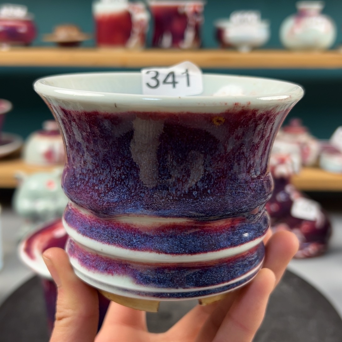 瓷片微瑕小花盆玉石釉纯手工