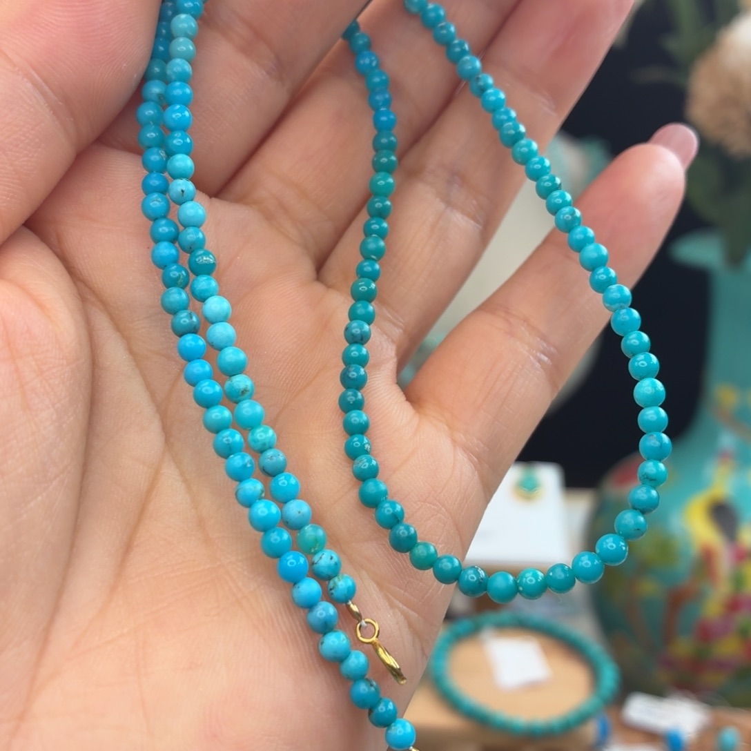 绿松石18K金镶嵌颈饰