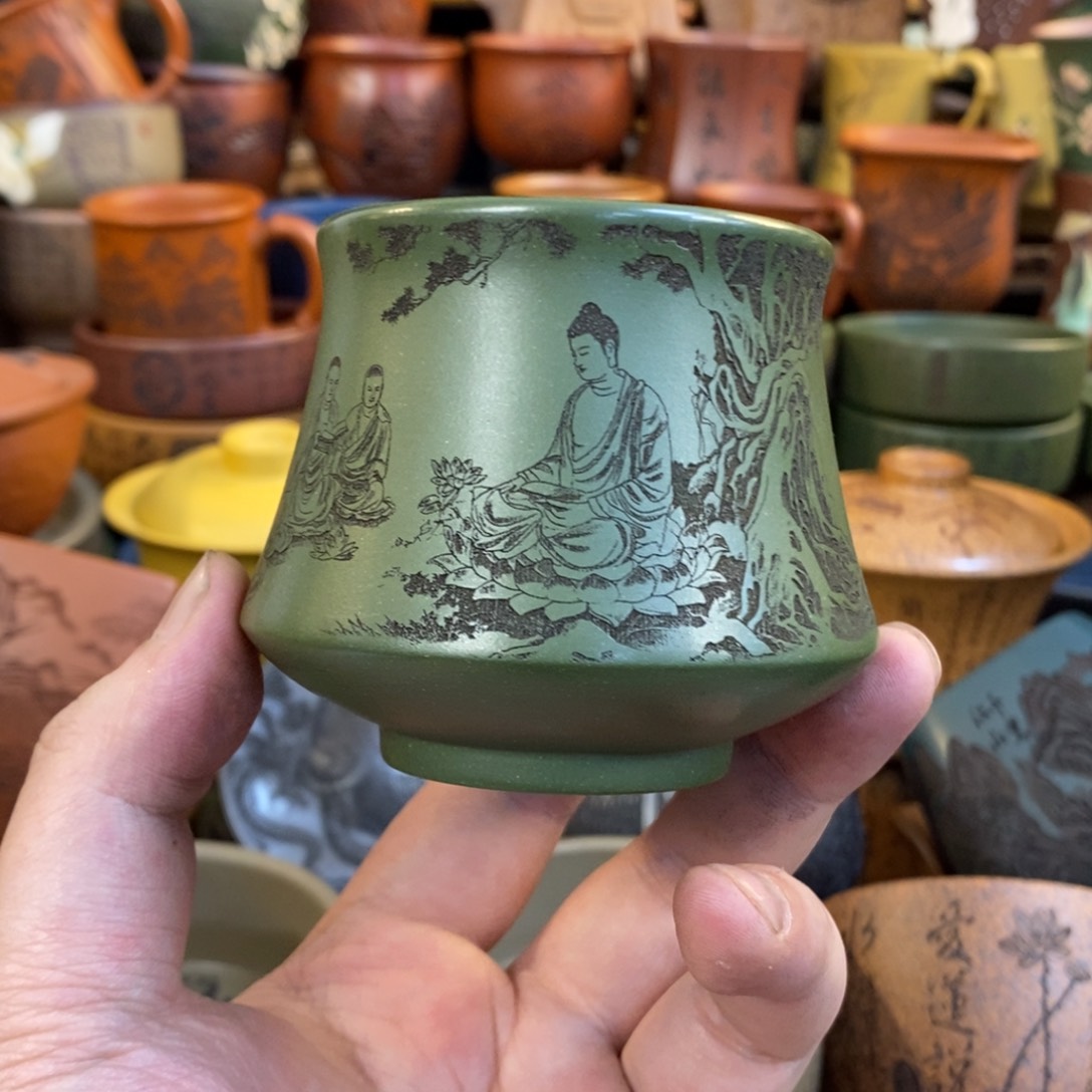 紫砂杯子宜兴全手工紫砂杯