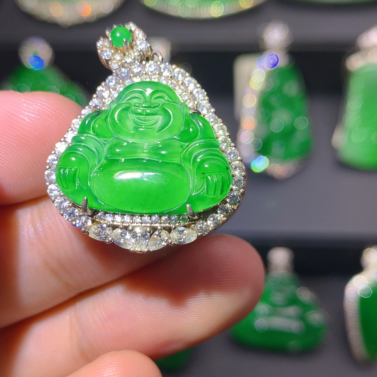 【闪购商品】翡翠银S925镶嵌吊坠(不含链)
