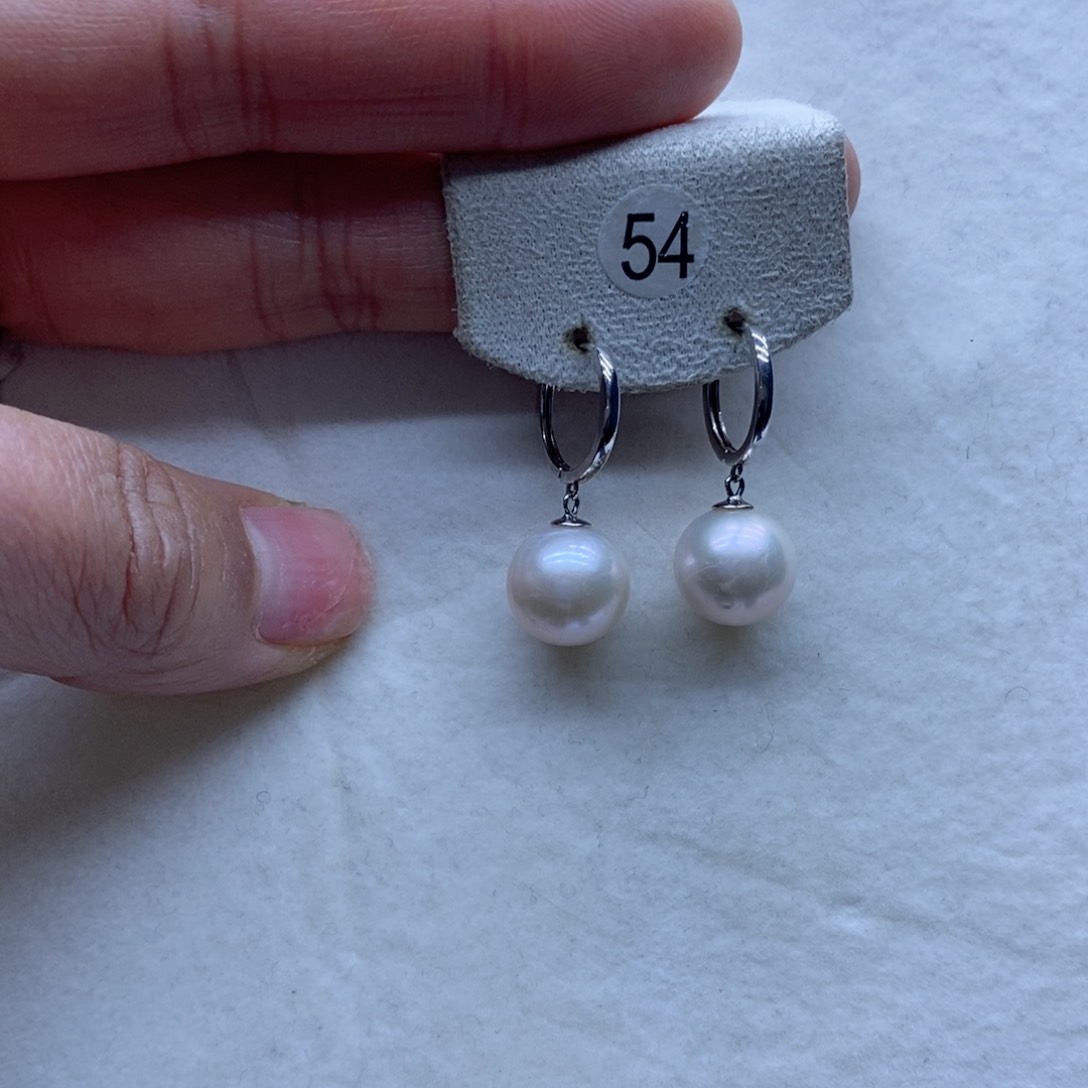 淡水珍珠耳饰银S925镶嵌54