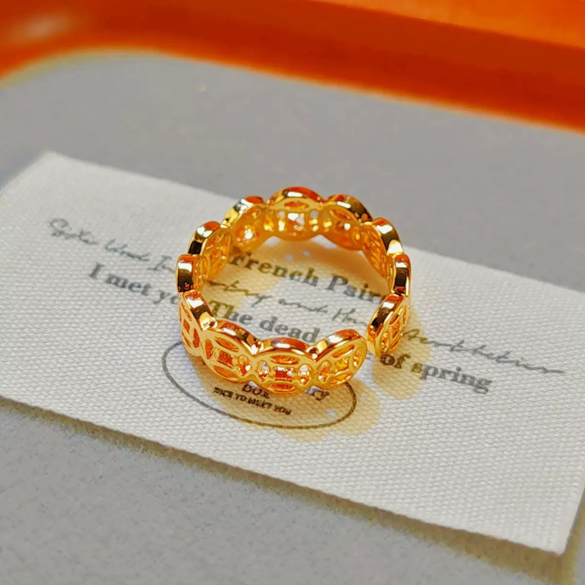 铜合金戒指 铜合金钱多多戒指女轻奢小众新中式指环多样风格