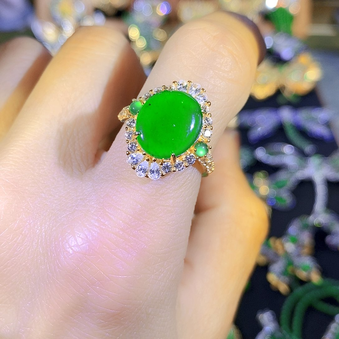 吊坠(不含链)银S925镶嵌翡翠