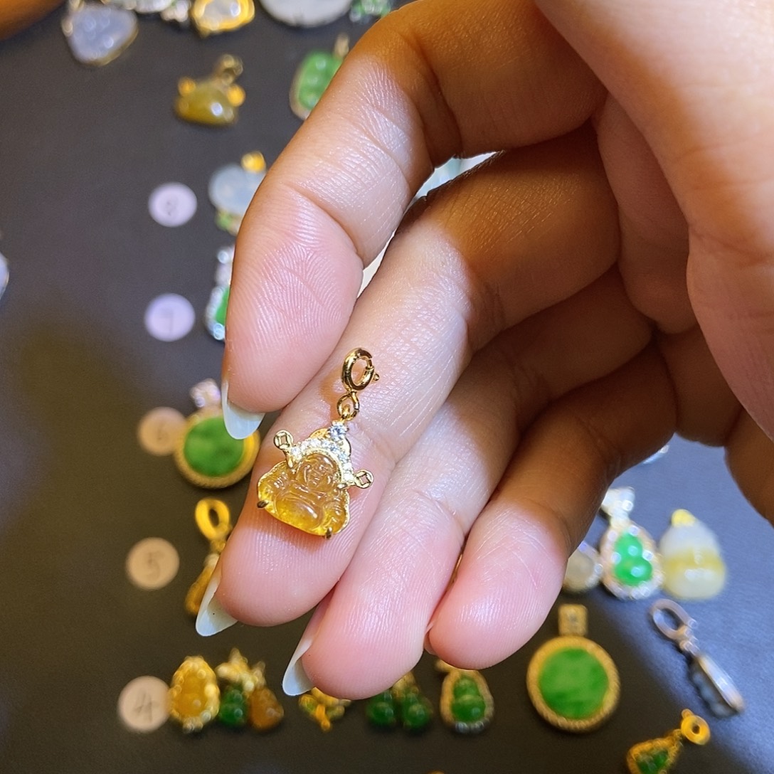 翡翠银S925镶嵌吊坠(不含链)